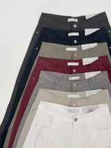 121 One Tuck Cotton Wide Pants