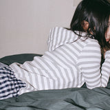 Stripe slim zip-up
