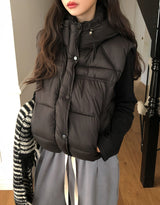 Miley String Hooded Vest Padded