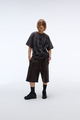 Weekend warrior typography printing washing short pants (Charcoal)