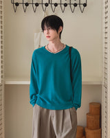 Air V-neck Linen Long Sleeve Knit