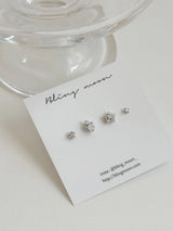 [4 set] White Snowflake Piercing Set 