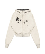CONTRAST PATCH ZIP-UP OATMEAL