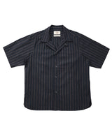 ストライプ L-C テーラード 1/2 シャツ (Navy)