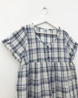 Dottie check short-sleeve blouse (3color)