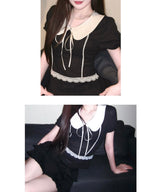 collar point blouse