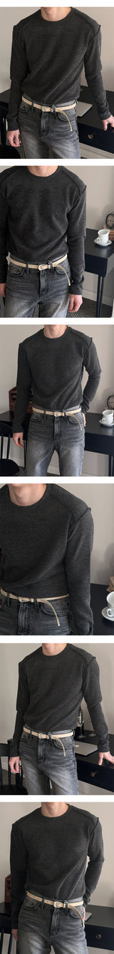 [MUSCLE FIT] ショルダーカッティングニットスリーブス(3color)