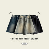 Eddy Hem Cutting Bermuda Denim Shorts