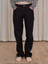 rirri Raw Denim Straight-leg Versatile Jeans with Detachable Pleated Waist Skirt