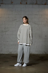 JERRY STRIPE OVERFIT LONG SLEEVE T-SHIRT / IVORY