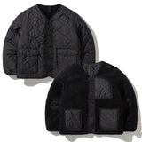 リバーシブル キルト&フリースライナージャケット black