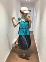Meadow punched frill sleeveless top (2color) 
