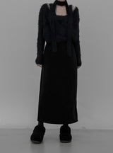 Muffler Set Sleeveless Fur Wrap Cardigan