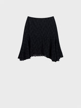 Floral Lace Midi Skirt_Black