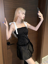 バンディングポイントサテンプリーツミニSK