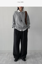 Two-way Boat Neck Over Fit Sweatshirt