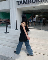 Denim damage pants