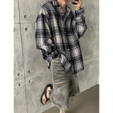 [UNISEX] ストリングチェックオーバーフィットシャツ
