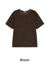 レトン ステッチ マッスル ニット ショートスリーブ Tシャツ