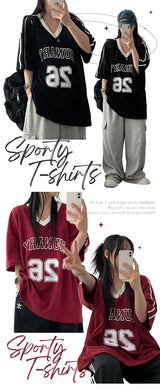 セルミュート2ラインVネックTシャツ