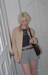 C RIBBED SHORTS_GREY