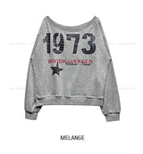 Benki Vintage One-Shoulder Sweatshirt