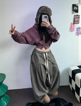 ピグメントハーディークロップドフーディージップアップ ❤🩶🤎 3COLOR