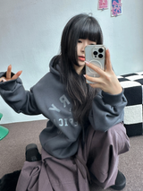 SHOULDER ARM PRINTING TATTOO PATCH CHERRY HOODIE🍒🩵🤍3COLOR