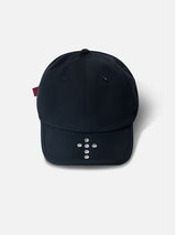 STUDDED CROSS UNISEX BLACK CURVED BRIM EMBROIDERED BASEBALL CAP