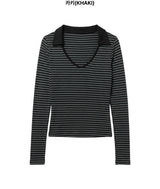 Theone Wide Collar Slim Long Sleeve