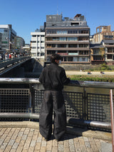 クロケットヘリンボーンデニムパンツ(Black)