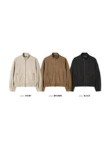 Chen Semi-cropped button suede jacket (3 colors)