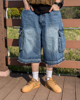 Faded Vintage Bermuda Cargo Denim
