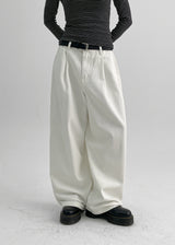 [MADE] Warmben One-Tuck Fleece Wide Cotton Pants