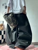 FORMAL CAVE FRONT PLEAT DENIM STRING BALLOON PANTS 💙🩶🖤 - 3 COLORS