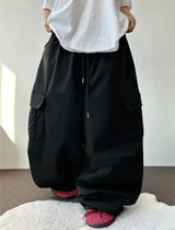 ハーディーイブンツーピンタックバルーンカーゴロングパンツ🩶🖤2カラー