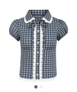 Eira Lace Check Blouse