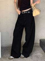 ワイドコットンストレートパンツ