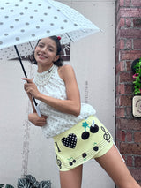 UnsocialNight "I love cherry"summer printed short skirt pants