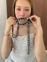 spangle flower necklace(scarf type)