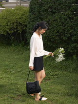 Classic ruffle bag_black(nylon)