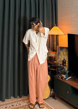 Vir Style ドラッグクロップピンクスラックス
