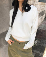 Canni Basic V-Neck Knit Top