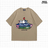 富士山グラフィックTシャツ (khaki)