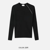 [S/F] ラグランゴルジサイドジッパースリムTシャツ(3color)