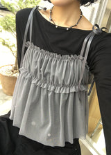 MESH SHIRRING TOP