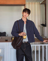 Roozen Check Pocket Long Sleeve Shirt