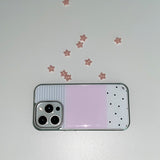 [MADE] [+MagSafe] ドッティ ストライプ フォンケース ピンク (glass silver bumper)