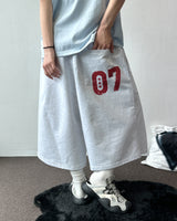 Bumby Printed Embroidered Wide Bermuda Shorts 3color