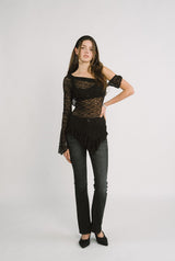 Lace drape top